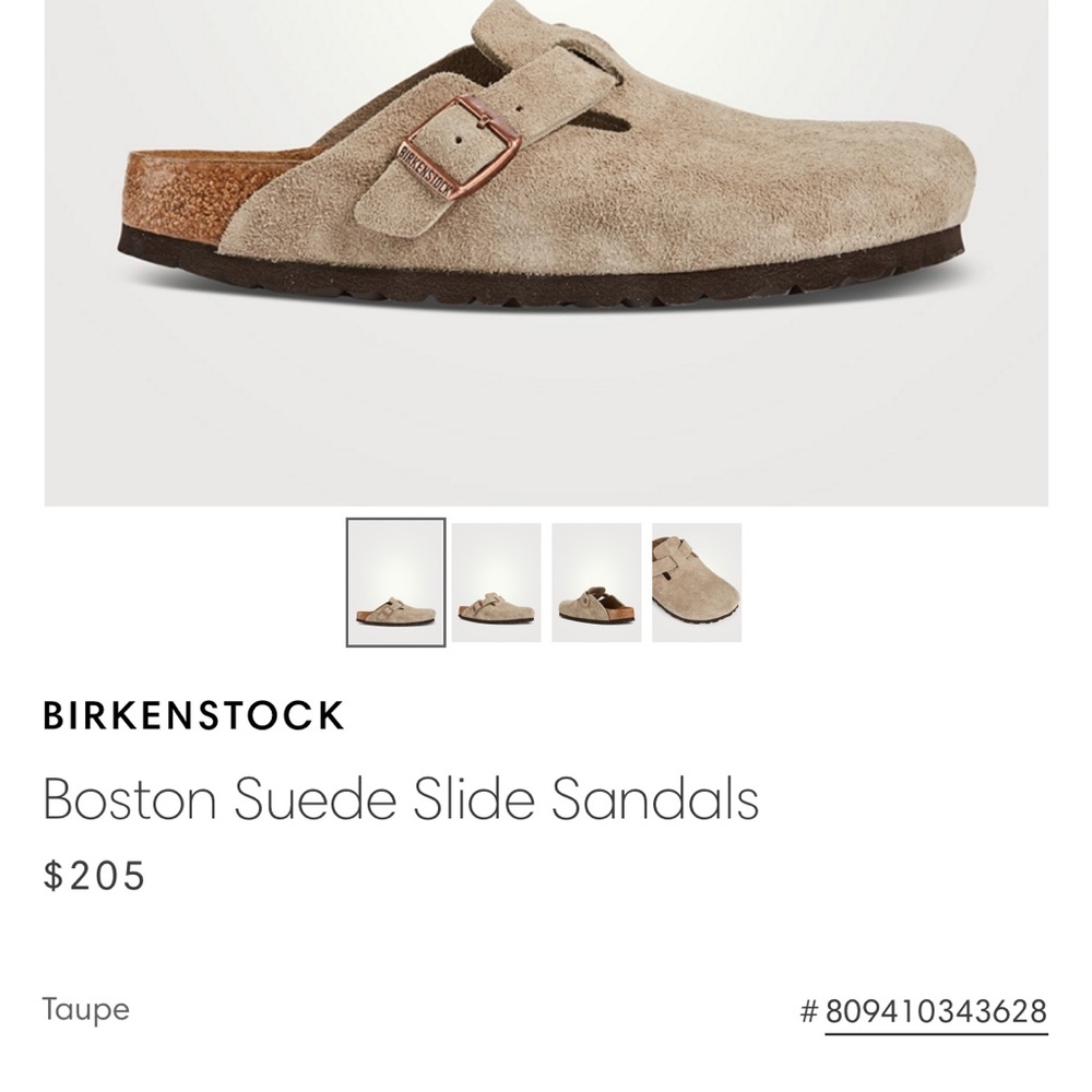 Birkenstock Boston Suede Clogs With Soft Footbed - Taupe